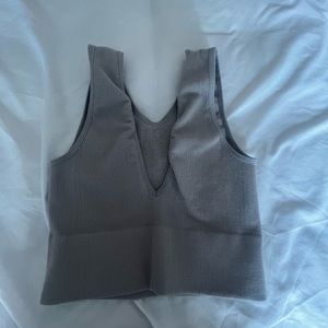 grey low v neck top from south moon under